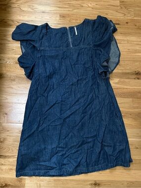 Free People Denim Sleeveless Shift Dress